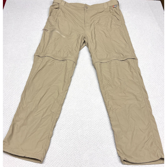 Simms Fishing Pants Mens XXL Tan Beige Convertible Nylon Straight Outdoor Casual - Picture 1 of 11